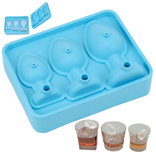 Butt Plug Ice Form, 3 Gitter Silikon lustige Eisformen mit Deckel, DIY -Steckerplatten mit Trichter, leicht zu reinigende Formen für Whisky, Cocktail, Saft von Tadoiooy