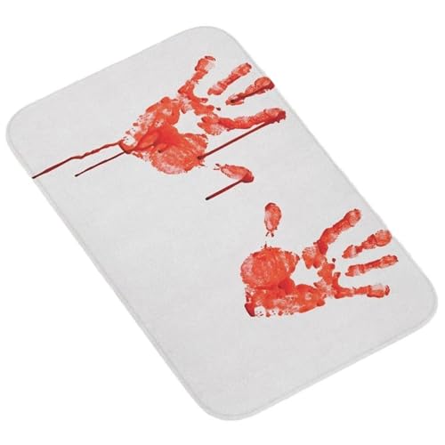 Halloween-Dekor, Badematte nicht rutschfestes blutiges blutige Handabdrücke gruselige Halloween-Badmatte für Badezimmer 23.6 x 175, 8 in Blutflecken gruselige Waschteppiche für Küche neben Badewanne Halloween-Dekor, Badematte nicht rutschfestes blutiges blutige Handabdrücke gruselige Halloween-Badmatte für Badezimmer 23.6 x 175, 8 in Blutflecken gruselige Waschteppiche für Küche neben Badewanne von Tadoiooy