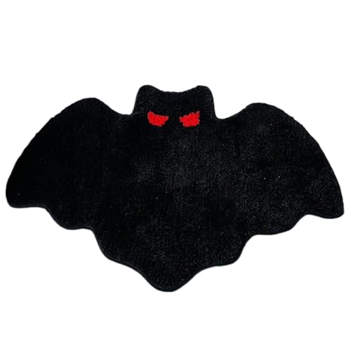 Halloween-Dekor, Halloween-Badmatte, 23, 6 x 175, 7 im saugfähigen Fledermaus-Teppich mit nicht rutschernem Rücken, nicht abgesteckte dekorative schwarze Gotikteppiche für Zuhause, Büro, Party Halloween-Dekor, Halloween-Badmatte, 23, 6 x 175, 7 im saugfähigen Fledermaus-Teppich mit nicht rutschernem Rücken, nicht abgesteckte dekorative schwarze Gotikteppiche für Zuhause, Büro, Party von Tadoiooy