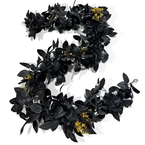 Halloween Dekor, Schwarze Blattgirland von Tadoiooy
