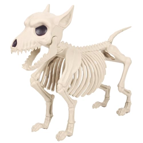 Skeletthund Scary Dog Skeleton Halloween mit scharfen Zähnen 17, 3 x 13, 2 Zoll Dekor für Zuhause, Party, Spukhaus von Tadoiooy