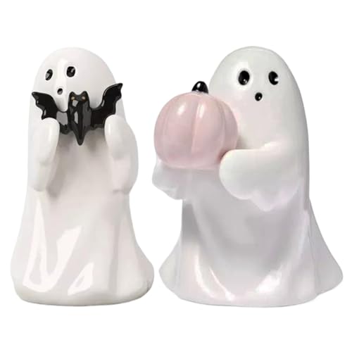 Tadoiooy 2pcs Halloween Ghost 3.94 Harz Ghost Decor Ornament, Halloween Home Stehende Dekor, weiße gruselige Innenschelte Tisch nach Hause von Tadoiooy