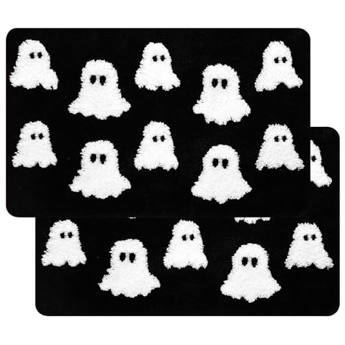 Tadoiooy 2pcs Halloween Türmatte 24x16 süßer Ghost Halloween Willkommensmatte Nicht rutschfest von Tadoiooy