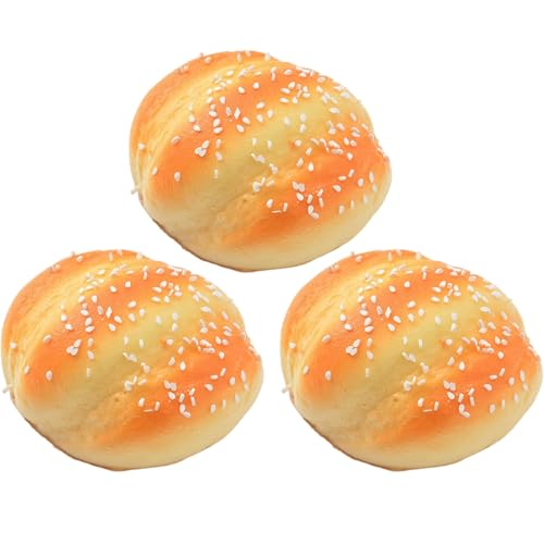 Tadoiooy Fake Bread 3pcs 3x2.8x1, 4 Zoll realistische gelbe Farbe pu künstliches Brot mit weißem Sesam bestreut, um Display Tadoiooy Fake Bread 3pcs 3x2.8x1, 4 Zoll realistische gelbe Farbe pu künstliches Brot mit weißem Sesam bestreut, um Display von Tadoiooy