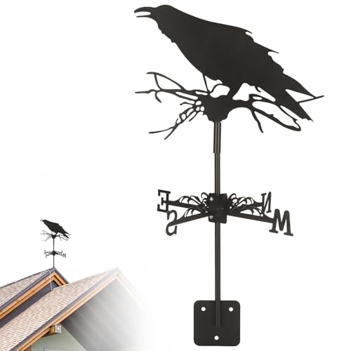 Tadoiooy Halloween Dekor, Wetter Schaufel Crow Form Metal Weathervane 13.8x10 Dachhalterung Wetter Schaufel Außenszene Dunkle Krähe Garten Halloween Dekorationen für Schuppen Garden Yard Terrasse Tadoiooy Halloween Dekor, Wetter Schaufel Crow Form Metal Weathervane 13.8x10 Dachhalterung Wetter Schaufel Außenszene Dunkle Krähe Garten Halloween Dekorationen für Schuppen Garden Yard Terrasse von Tadoiooy