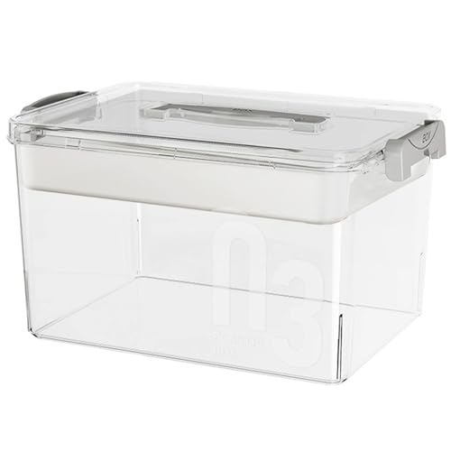 Tadoiooy Medizinbox Dual Layer 14.6x9.7x7.9 Medizinorganisator mit Deckel, Handlungs- und Verriegelungsschwerpunkt transparent fein versiegelter Haustierpillenbehälter für Zuhause, Büro, Schule von Tadoiooy