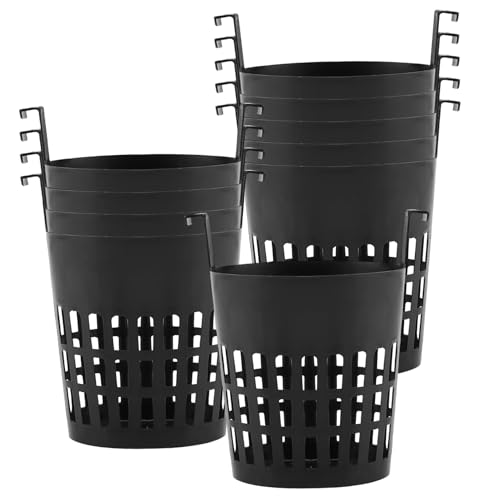 Tadoiooy Pflanzenkorb 10pcs Hängende Netztöpfe für Hydrokroponik atmungsaktive Garten geschlitzte Netzbecher mit Haken Leichter Plastikpflanzen Kindergarten für Gartenbalkon Pflanzung von Tadoiooy