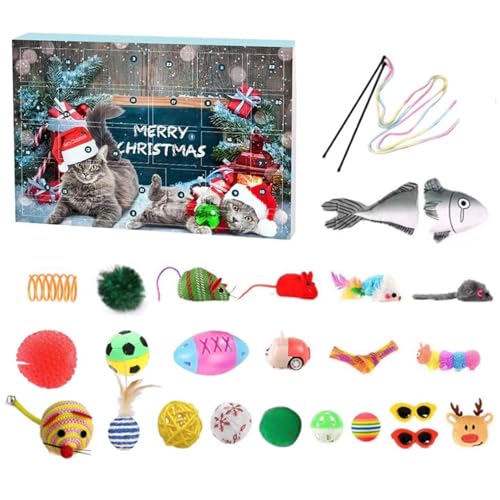 Tadoiooy Weihnachtskalender 2024, 24 -Tage -Katzen -Adventskalender mit verschiedenen Katzenspielzeugen, interaktives Weihnachts -Countdown -Spielzeug für Liebhaber Weihnachten Tadoiooy Weihnachtskalender 2024, 24 -Tage -Katzen -Adventskalender mit verschiedenen Katzenspielzeugen, interaktives Weihnachts -Countdown -Spielzeug für Liebhaber Weihnachten von Tadoiooy