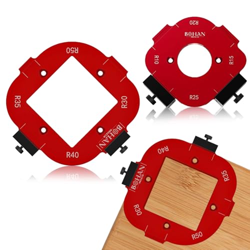 Tadpolez 2 Stück Eckradius-Frässchablonen,Radius Jig Router Schablonen Ecke,Radius Routing Vorlagen R10-R50,Eckradius Frässchablonen,Radius Jig Router-Vorlagen,für Holzbearbeitung von Tadpolez