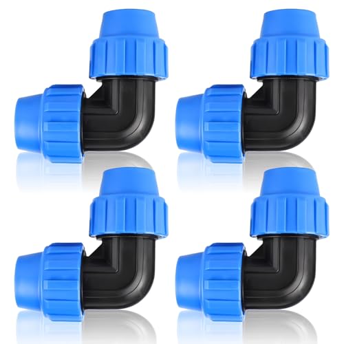 Tadpolez PE Rohr Verschraubung Winkel 90°,PE Rohr 25mm Verschraubung PP Fitting Winkel 90 Grad,für PPR,PVC und Andere Wasserrohre Tadpolez PE Rohr Verschraubung Winkel 90°,PE Rohr 25mm Verschraubung PP Fitting Winkel 90 Grad,für PPR,PVC und Andere Wasserrohre von Tadpolez