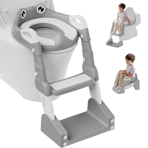 Toilettensitz Kinder mit Treppe,2 IN 1 Toilettensitz Kinder,Upgraded Kindertoilette für Jungen und Mädchen,Toilettentrainer für Kinder,Klositz für Kinder,WC Sitz Kinder von Taechalingo