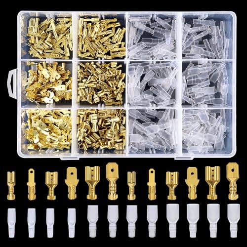 450 Stück Flachsteckhülsen Set Kabelschuhe Flachstecker, 2,8 mm 4,8 mm 6,3 mm, Flachsteckhülsen, Quetschverbinder Anschlussklemmen Kits, mit Isolierhülse Sortiment Kit Für Elektrische Verbindungen 450 Stück Flachsteckhülsen Set Kabelschuhe Flachstecker, 2,8 mm 4,8 mm 6,3 mm, Flachsteckhülsen, Quetschverbinder Anschlussklemmen Kits, mit Isolierhülse Sortiment Kit Für Elektrische Verbindungen von Taekooki