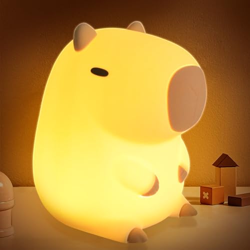 Taekooki Capybara-Nachtlichter, Nachtlicht für Kinder, Capybara-Touch-Control-Lampe, Touch-Steuerung, Wiederaufladbar, Dimmbar, Geburtstags-Weihnachtsgeschenke von Taekooki
