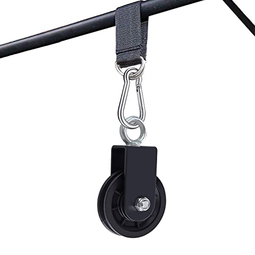 Taeku Kabelrolle, Umlenkrollen Seilrolle Fitnessstudio Umlenkrolle mit Gurt Karabinerhaken für DIY Gym Kabelmaschine Drahtseilrolle (9CM) von Taeku