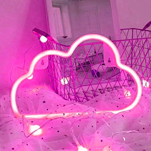 Taeku Neonlicht 3D Wanddeko Lampe Neon Signs Dekoration LED Beleuchtung Nachtlichter für Bedroom Beleuchtung Party Kinder Mädchen Zimmer (Wolken Rosa) von Taeku
