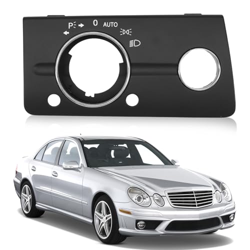 Taesayl Autoscheinwerfer-Schalterabdeckung Schwarze Scheinwerferschalter-Abdeckung für W211 E-Klasse 2003–2008 Armaturenbrett Scheinwerfer Schalter Abdeckung von Taesayl