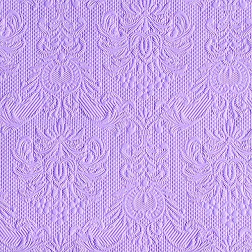 Lunch Präge Servietten hell lila 33x33cm- DESIGN ELEGANCE LIGHT PURPLE von Tafeldeko.de