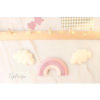 Girlande/Kinderzimmerdeko Babyzimmer Wandbehang Kinderzimmer Dekoration Regenbogen Wolke Stern von TagDesignDeko