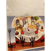1 Plattenständer Krähenfüße Schwarzes Schmiedeeisen 17" H. Pla600 von TagItBagIt