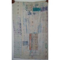 Baby Kantha Bestickte Handgemachte Patchwork Farbe Arbeit Vintage Kinder Handarbeit Überwurf Wendedecke Baumwolle Quilt von Tagayi