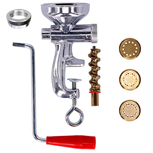 Nudelmaschine manuell mit 3 Matrizen aus Messing und Aluminium für Spaghetti, Makkaroni und Bucatini | Pasta Maker von Tagliapasta