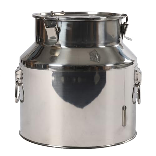 201 Edelstahl luftdichtes Milchkännchen, 22L Edelstahl Milchfass mit Spannverschluss und Griffen, Getreide Eimer für Transport oder Lagerung 201 Edelstahl luftdichtes Milchkännchen, 22L Edelstahl Milchfass mit Spannverschluss und Griffen, Getreide Eimer für Transport oder Lagerung von Tagowao