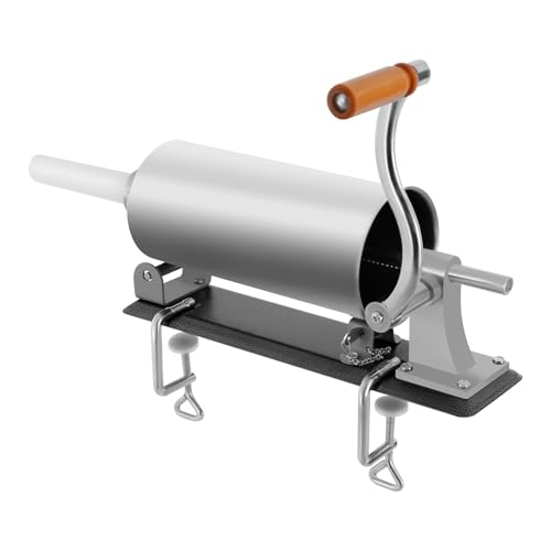 Edelstahl Manuell Wurstfüller, 3L Wurstfüllmaschine mit 4 Größe Professionelle Wurstfüllrohre, Handkurbel Typ Wurstmaschine für Privathaushalte und Unternehmen von Tagowao