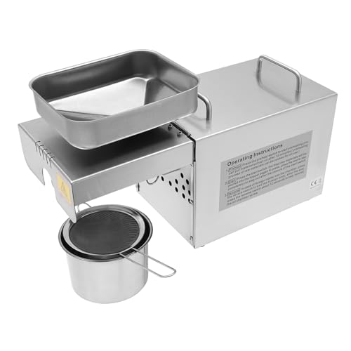 Elektrische Ölpressmaschine, 800W Edelstahl Ölextraktionsmaschine, 0–250 ℃ Einstellbare Temperatur, Heißpresse-Ölpresse für Pressen Erdnüssen, Sesamsamen, Rapssamen und Teesamen Elektrische Ölpressmaschine, 800W Edelstahl Ölextraktionsmaschine, 0–250 ℃ Einstellbare Temperatur, Heißpresse-Ölpresse für Pressen Erdnüssen, Sesamsamen, Rapssamen und Teesamen von Tagowao