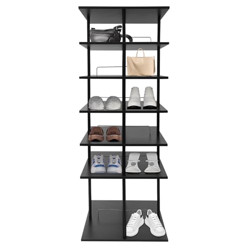 Tagowao 6 Ebenen rotierendes Schuhregal, 24 Paare Schuhaufbewahrung Metall Schuhregal, 360° Drehbar Schuhständer Organizer für Engen Raum Schrank Eingangsbereich Flur Tagowao 6 Ebenen rotierendes Schuhregal, 24 Paare Schuhaufbewahrung Metall Schuhregal, 360° Drehbar Schuhständer Organizer für Engen Raum Schrank Eingangsbereich Flur von Tagowao