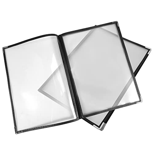 Tagtight A4 Menükartenhalter, 2 Pcs Speisekarte Ordner Menübuch, Transparent Menümappe Abdeckung A4 Format, Menühüllen Cover 4 Seiten 8 Aussicht Für Restaurant, Bar, Cafe, Menü, Weinkarte von Tagtight