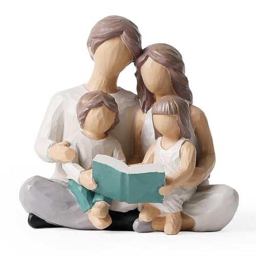 Tagtight Familienfiguren mit 4 Lesebuchfiguren, Handbemalte Harz Figuren Eltern oder Tochter und Sohn Skulptur, Familien Statue Geschenke für Geburtstag Thanksgiving Weihnachten, Dekoration Tagtight Familienfiguren mit 4 Lesebuchfiguren, Handbemalte Harz Figuren Eltern oder Tochter und Sohn Skulptur, Familien Statue Geschenke für Geburtstag Thanksgiving Weihnachten, Dekoration von Tagtight