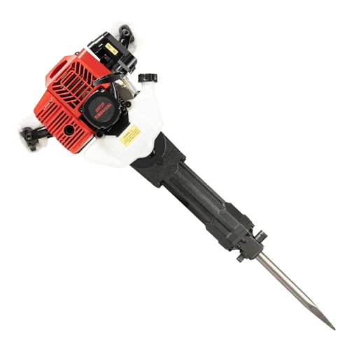 Tagtuell 2-Takt Abbruchhammer, Profi Benzin Abbruch Hammer Benzin Abbruchhammer mit Bohrer Set, Aufprallfrequenz 1500Bpm, Inkl. Point Meisel und Flat Meisel von Tagtuell