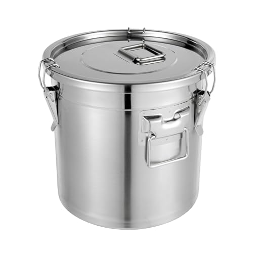 Tagtuell Luftdichter Kanister Lebensmitteln aus Edelstahl, Küchengetreidebehälter, Küche Edelstahl Eimer, Mehlbehälter Kücheneimer mit Deckel (21L) von Tagtuell
