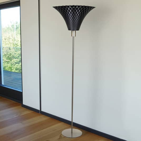 Tagwerk Stehleuchte Standleuchte Stehlampe Leselicht Flechtwerk Trichter Graphit B-Ware von Tagwerk