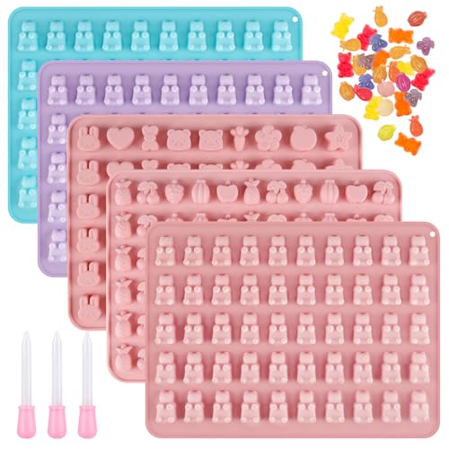 Silikonformen Backen, Gummibärchen Formen 5 PCS Süßigkeiten-Silikonformen Machen Set Schokoladenform Pralinenformen Herz Stern Bär Formen mit 3 Dropper für Süßigkeiten, Schokolade, Gelee Silikonformen Backen, Gummibärchen Formen 5 PCS Süßigkeiten-Silikonformen Machen Set Schokoladenform Pralinenformen Herz Stern Bär Formen mit 3 Dropper für Süßigkeiten, Schokolade, Gelee von Tahbarshi