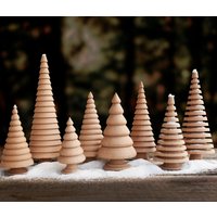 Handgefertigtes Holz Weihnachtsbaum Set Tischdekoration von TahniDesigns