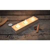 Handgemachter Teelichthalter Aus Holz, Kerzenhalter Kerzenhalter, Jubiläumsgeschenke, Minimale Wohnkultur, Tischplatte von TahniDesigns