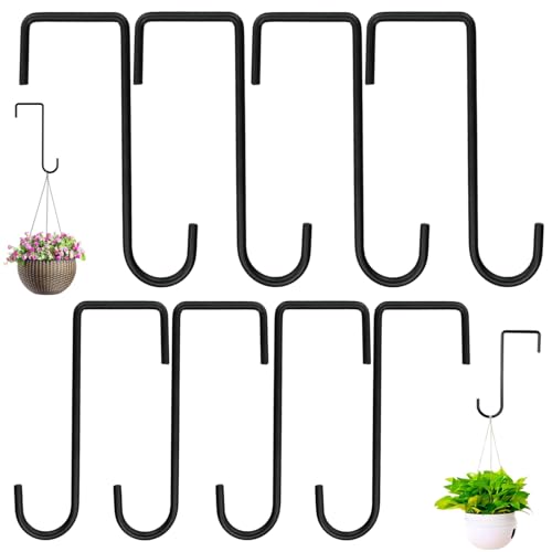Taicols 8 Stück Zaunhaken, Pflanzenhänger, Garten Hängehaken, Zaunlicht Clips, Stuhlkranzaufhänger, Terrassen Pflanzenhaken zum im Innen Außen Aufhängen von Pflanzen, Vogelfutterspender, Lichter von Taicols