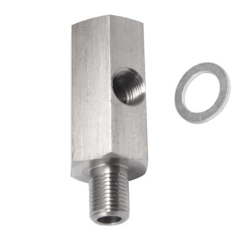 Taicols Adapter Turbo Öldrucksensor T Adapter Turbo Sensor Öldruck Tee 1/8 NPT Adapter Öldrucksensor von Taicols