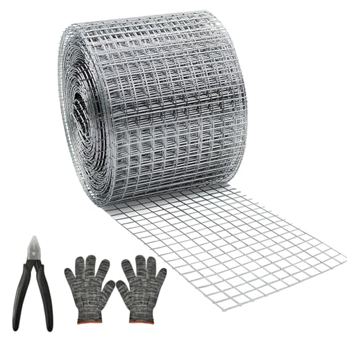 Taicols Maschendraht Drahtgitter Feinmaschig Verzinkt, 10cm x 6m Garten Zaun Huhn Draht Coop Metall geschweißt Drahtgeflecht Rolle für Geflügel, Netting Käfig, DIY-Projekte, Garten Schutz (10cm) von Taicols