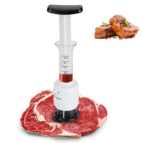 Gebratenes Fleisch Tenderizer Nadel, 90 ml Fleischspritze Marinadenspritze Fleisch Marinade Injector Steaks Flavor Spritze Cook Kitchen Tool für Holzkohlegrill, Marinade, BBQ, Räuchern von Taidda