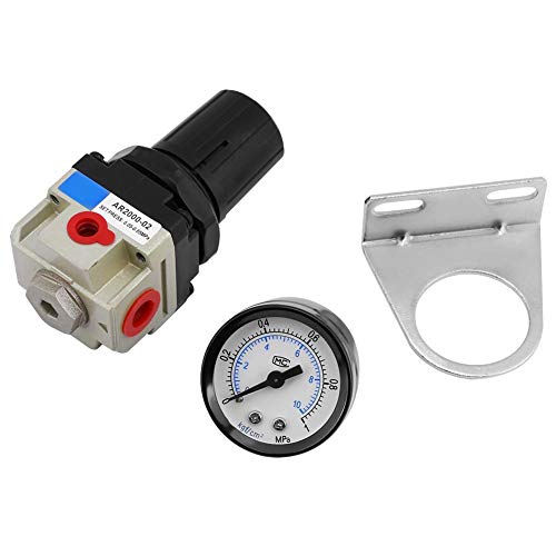 Luftfilterregler, langlebig AR2000-02 G1/4 Luftquelle Gasaufbereitungseinheit Filterdruckregler mit Manometer zur Regulierung des Luftdrucks von Taidda