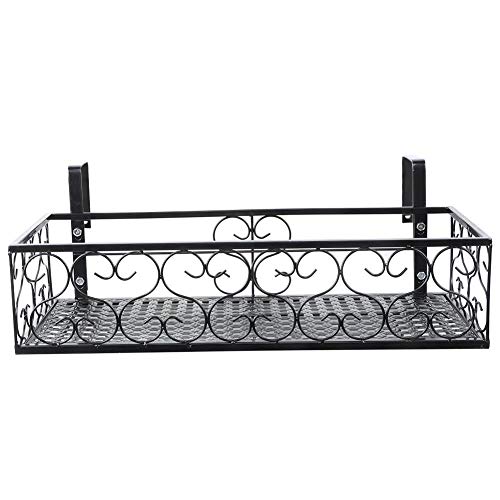 Taidda- Gestell Balkon Pflanzenregal Blumentopfregal, Eisen Blumenregal Balkon hängendes Pflanzenregal 19 7 x 7 9 x 4 7 Zoll Blumentopfständer Lager Geländer Regal Dekoration fü von Taidda