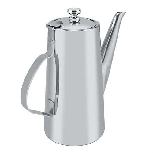 Taidda Teekanne, Edelstahl Teekanne 2L Silber Verdickter Teekessel Eleganter Tee Kaffee Wasserkocher für Home Restaurant Cafe Hotel Bar 2L long nozzle-Splitter von Shanrya