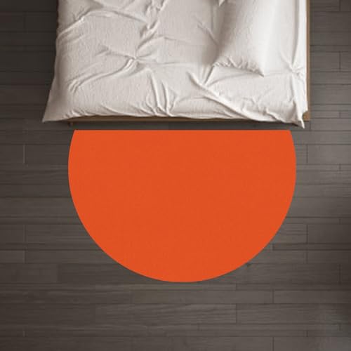 Taidianolp Personalisierte Halbkreis Teppich Muster Bild Foto/Text,Half Circle Rug Carpet,Orange,66 x 100 cm (2.2 x 3.3 ft),Waschbar Teppiche Wohnzimmer Schlafzimmer Arbeitszimmer Esszimmer von Taidianolp