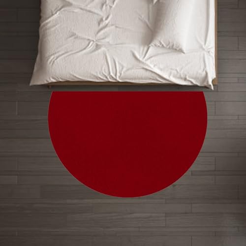 Taidianolp Personalisierte Halbkreis Teppich Muster Bild Foto/Text,Half Circle Rug Carpet,Red,90 x 135 cm (3 x 4.4 ft),Teppiche Kurzflor rutschfest Waschbar Design Modern Schlafzimmer von Taidianolp
