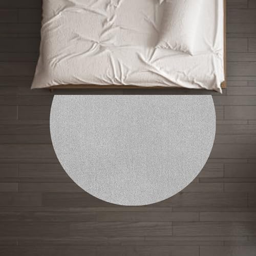 Taidianolp Personalisierter Halbrund Teppich Muster Bild Foto/Text,Half Circle Rug Carpet,Gray,86 x 130 cm (2.8 x 4.2 ft),Waschbar Kurzflor Teppiche Schlafzimmer Homeoffice Dekoration von Taidianolp