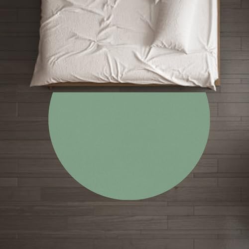 Taidianolp Personalisierter Halbrund Teppich Muster Bild Foto/Text,Half Circle Rug Carpet,Green,110 x 165 cm (3.6 x 5.4 ft),Teppiche Kurzflor rutschfest Waschbar Design Modern Schlafzimmer von Taidianolp