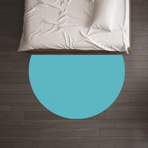 Taidianolp Personalisierter Halbrund Teppich Muster Bild Foto/Text,Half Circle Rug Carpet,Teal,86 x 130 cm (2.8 x 4.2 ft),Wohnzimmerteppich Waschbar Kurzflor Teppiche groß Schlafzimmer von Taidianolp
