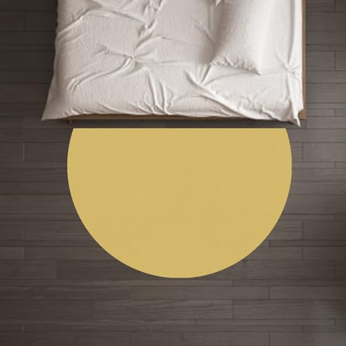 Taidianolp Personalisierter Halbrund Teppich Muster Bild Foto/Text,Half Circle Rug Carpet,Yellow,110 x 165 cm (3.6 x 5.4 ft),Waschbar Teppiche Bettvorleger Schlafzimmer Aesthetic Room Decor von Taidianolp